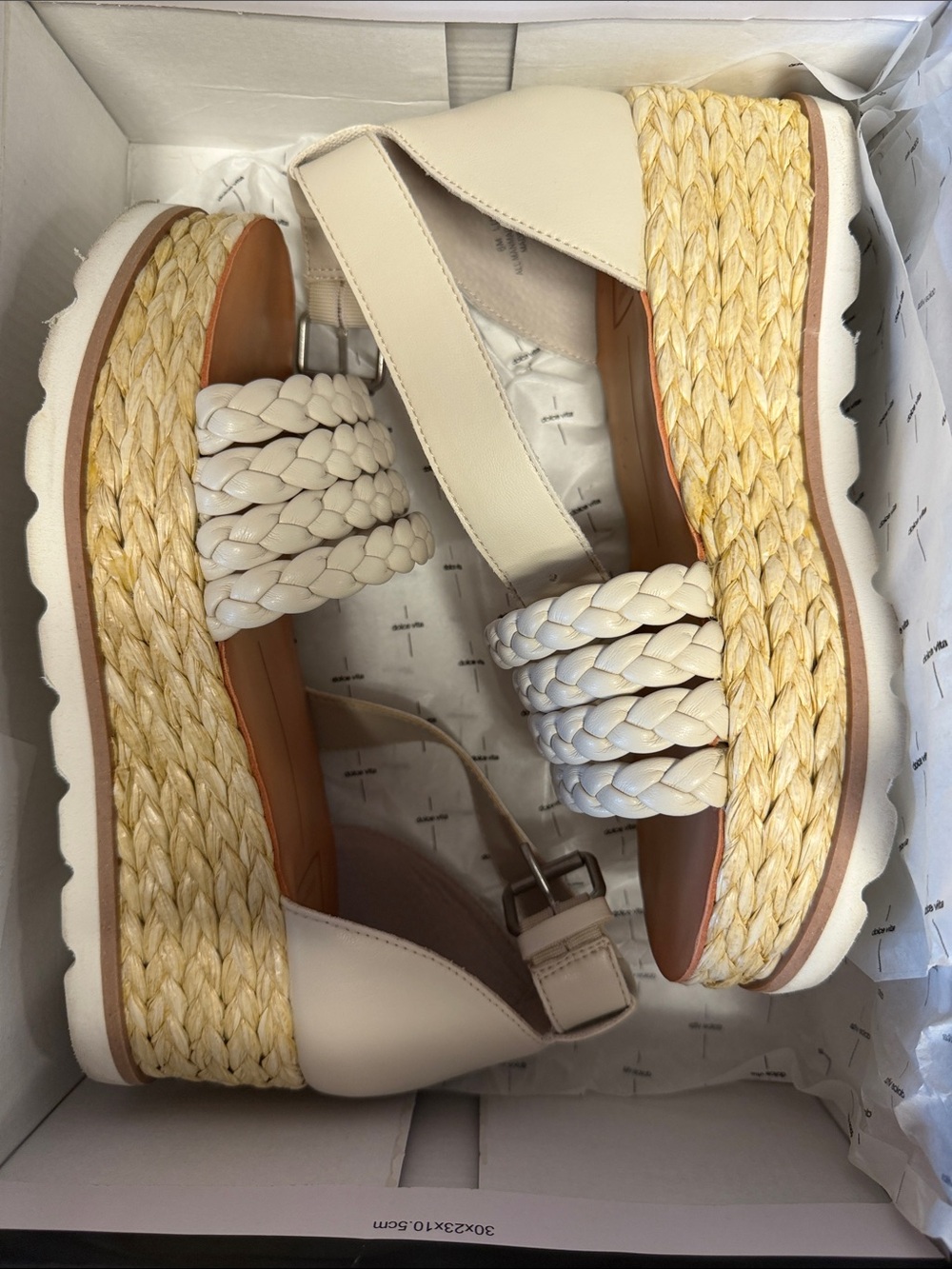 Dolce Vita Cream Braided Espadrille Platform Sandals